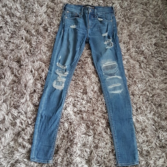 Express mid rise jean leggings in size 00R - Picture 1 of 8